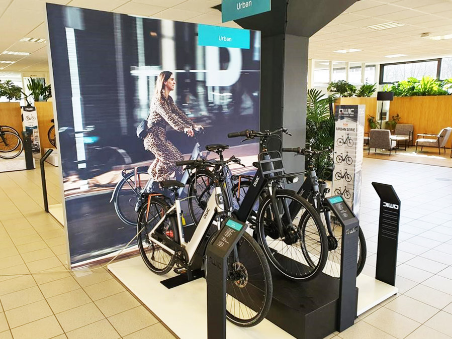 Fietspodium en textielframe